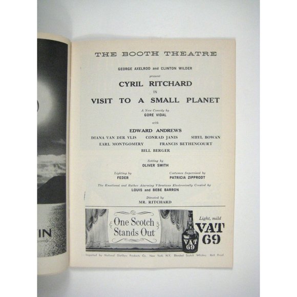 Visit to a Small Planet Playbill 1957 Booth Theatre Cyril Ritchard Edward Andrew - Picture 4 of 12